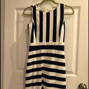 Ann Taylor blue and white stripe dress